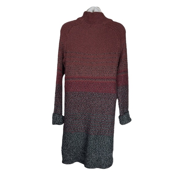 Roots Burgundy Gray Ombre Knit Sweater Dress Medium - Picture 3 of 13
